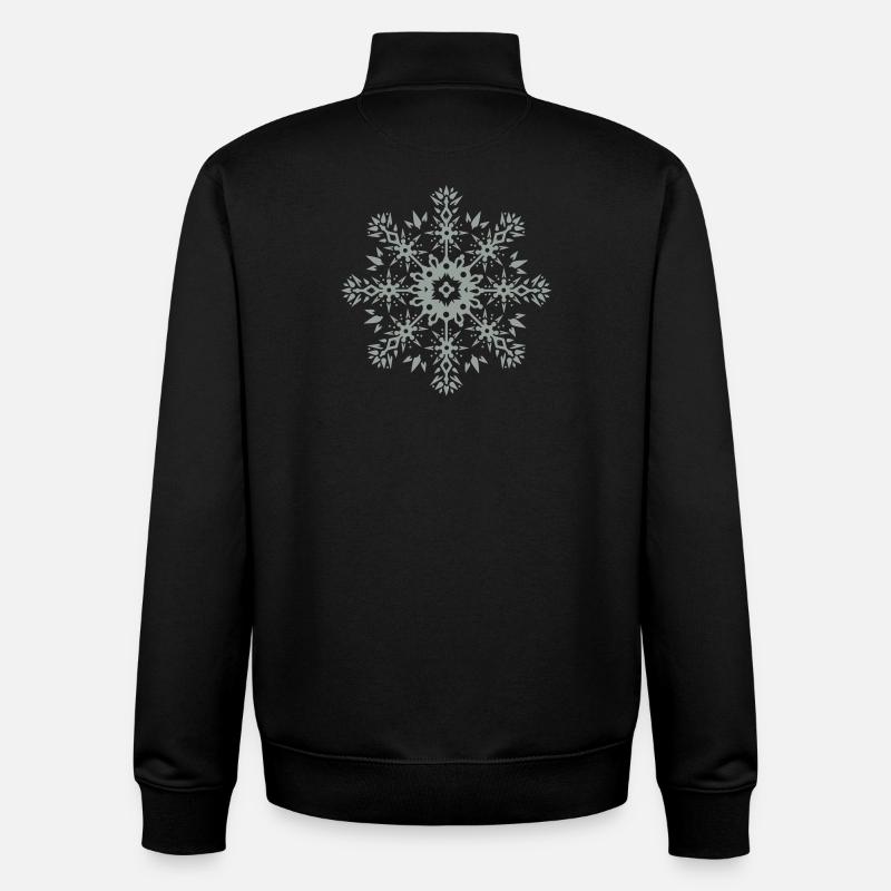 Schneeflocken-Ornament - Unisex Organic Zip Sweatshirt von Stanley/Stella - Schwarz