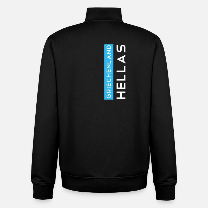 Greece Hellas - Unisex Organic Zip Sweatshirt by Stanley/Stella - black
