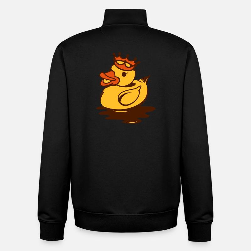 Eine Gummiente mit Krone - Unisex Organic Zip Sweatshirt von Stanley/Stella - Schwarz