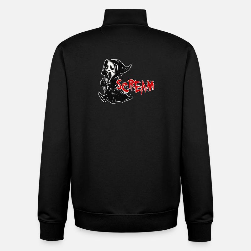 Cri cadeau d'halloween - Sweat zippé unisexe en coton bio Stanley/Stella - noir