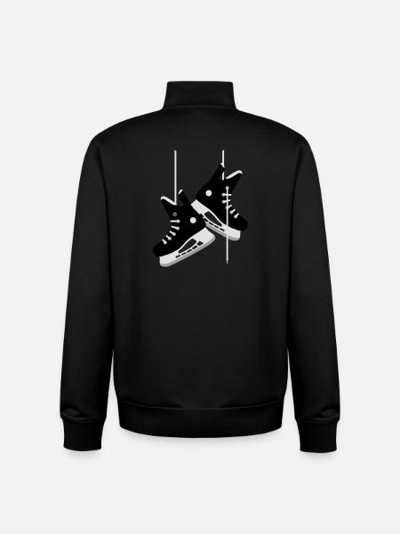Hockey Skates - Unisex Organic Zip Sweatshirt by Stanley/Stella - black
