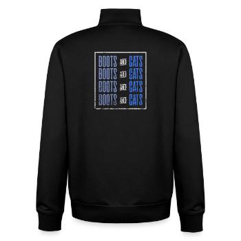 Stiefel und Katzen - Unisex Organic Zip Sweatshirt von Stanley/Stella - Schwarz - Hinten - AI Model Male 185 light (185cm)