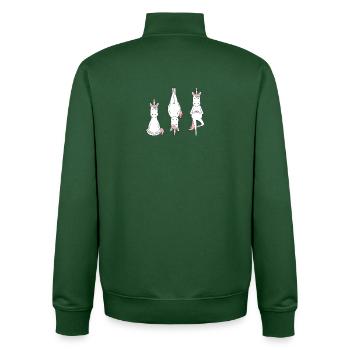 Unicorns in Meditative Pose - Unisex Organic Zip Sweatshirt by Stanley/Stella - bottle green - Back - AI Model Male 185 dark (185cm)