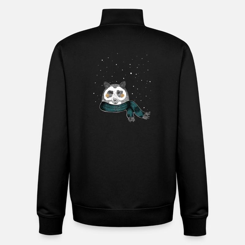 Winter Bär - Unisex Organic Zip Sweatshirt von Stanley/Stella - Schwarz