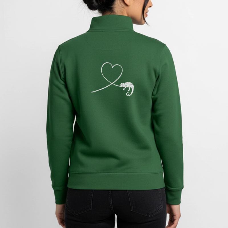 Chameleon Reptile Terrarium Pet Gift Unisex Organic Zip Sweatshirt by Stanley/Stella