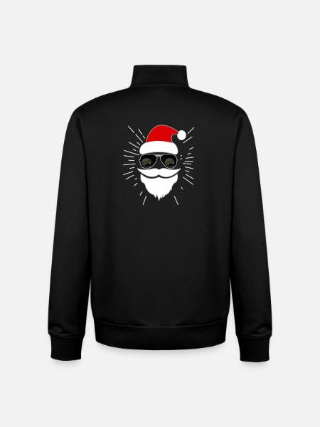 Santa mit Sonnenbrille - Unisex Organic Zip Sweatshirt von Stanley/Stella - Schwarz