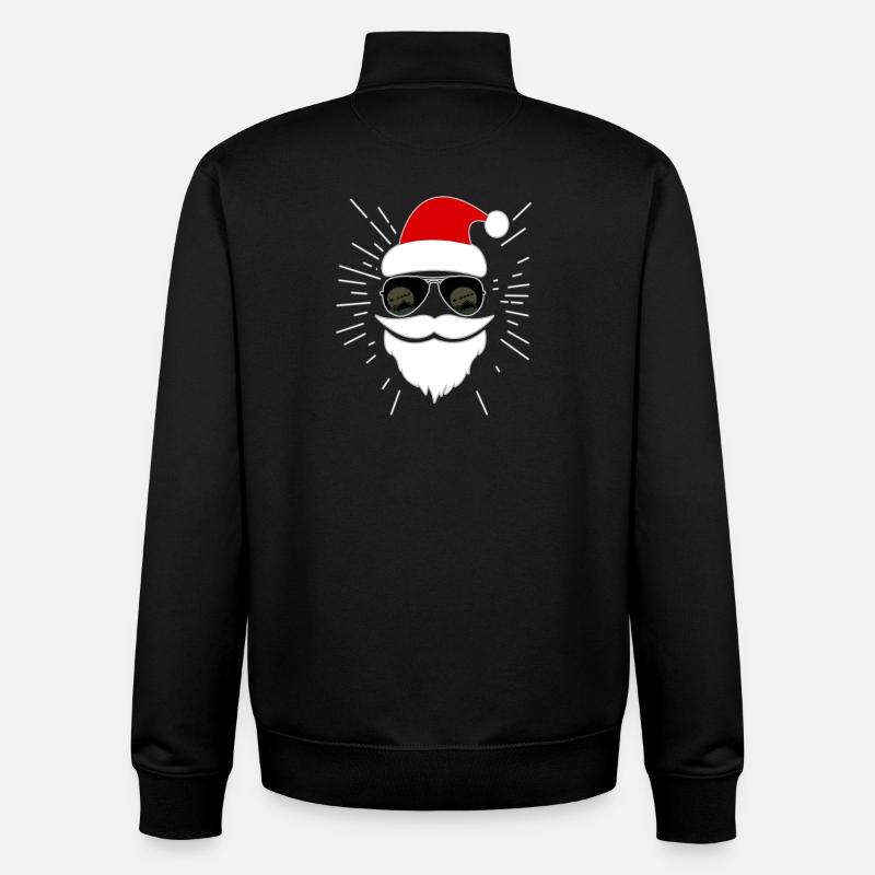 Père Noël avec des lunettes - Sweat zippé unisexe en coton bio Stanley/Stella - noir