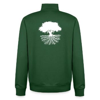 tree roots white - Unisex Organic Zip Sweatshirt von Stanley/Stella - Flaschengrün - Hinten - AI Model Male 185 dark (185cm)