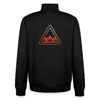 Attention tram 3 - Unisex Organic Zip Sweatshirt by Stanley/Stella - black - Back - AI Model Male 185 light (185cm)
