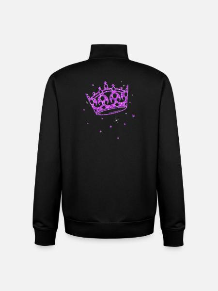 Crown Glitter Princess Birthday Princess - Unisex Organic Zip Sweatshirt by Stanley/Stella - black