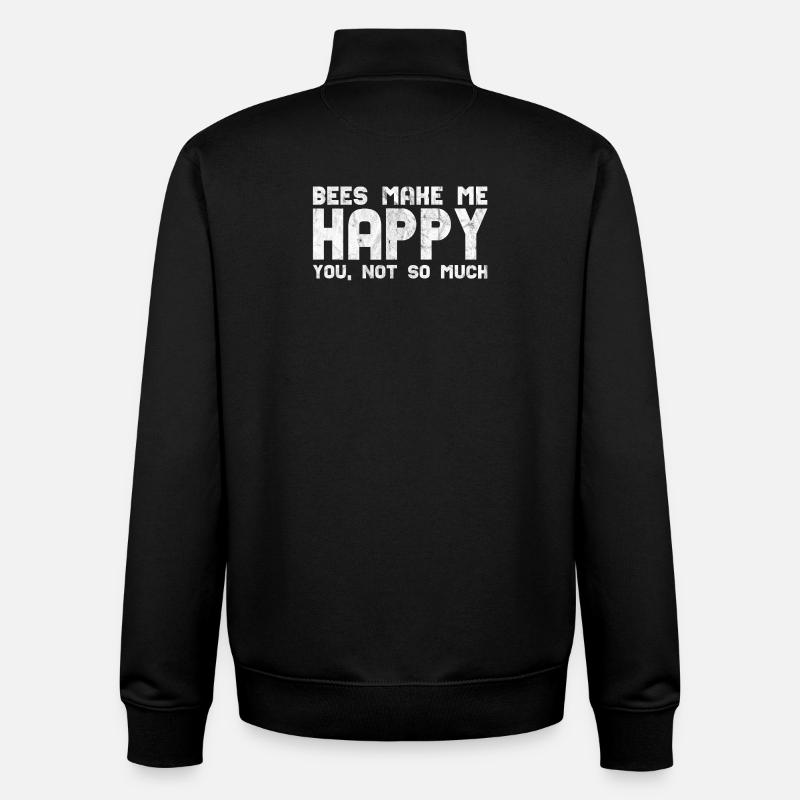 Bee beekeeper bees - Unisex Organic Zip Sweatshirt by Stanley/Stella - black