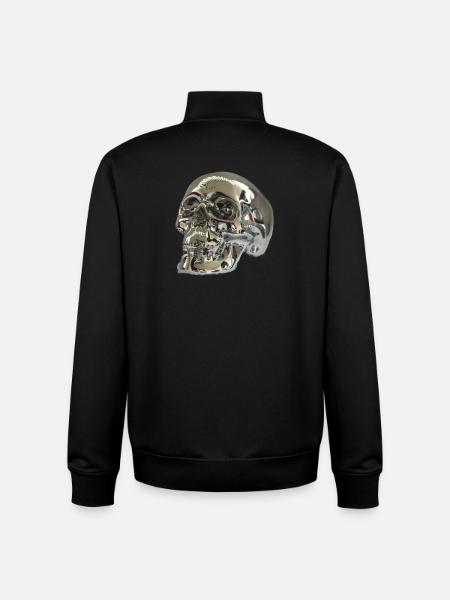 Crâne d'argent - Sweat zippé unisexe en coton bio Stanley/Stella - noir