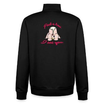 infant - Unisex Organic Zip Sweatshirt by Stanley/Stella - black - Back - AI Model Male 185 light (185cm)