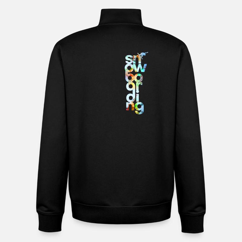 snowboard - Sweat zippé unisexe en coton bio Stanley/Stella - noir