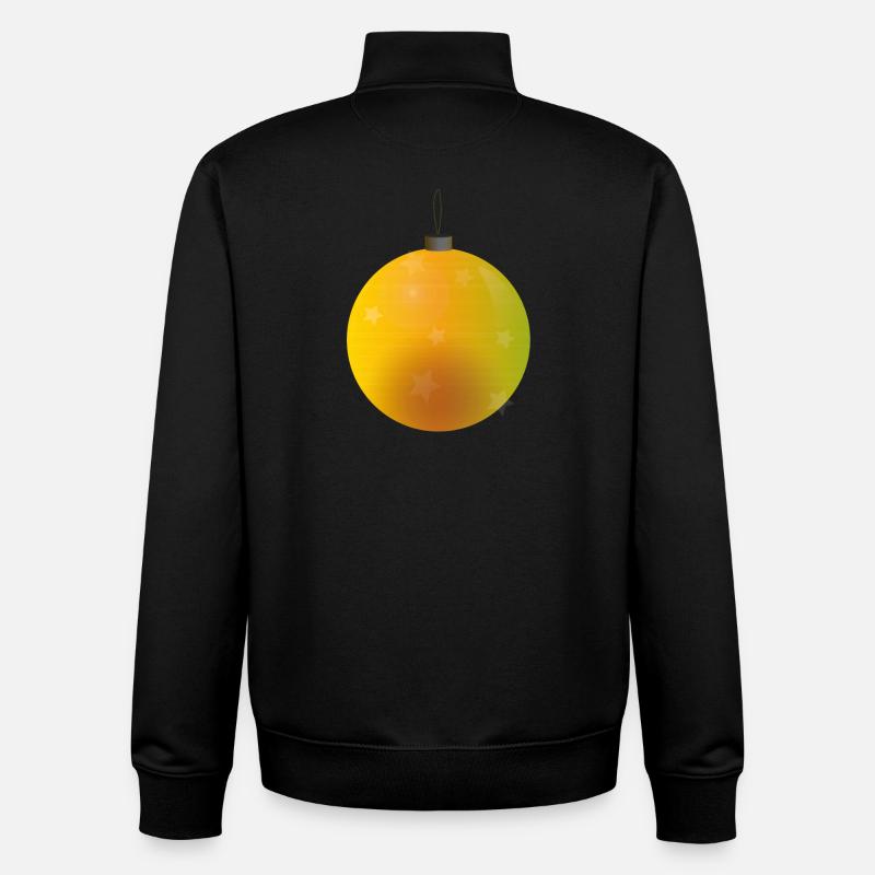 gelbliche Weihnachtskugel mit Sternen - Unisex Organic Zip Sweatshirt von Stanley/Stella - Schwarz