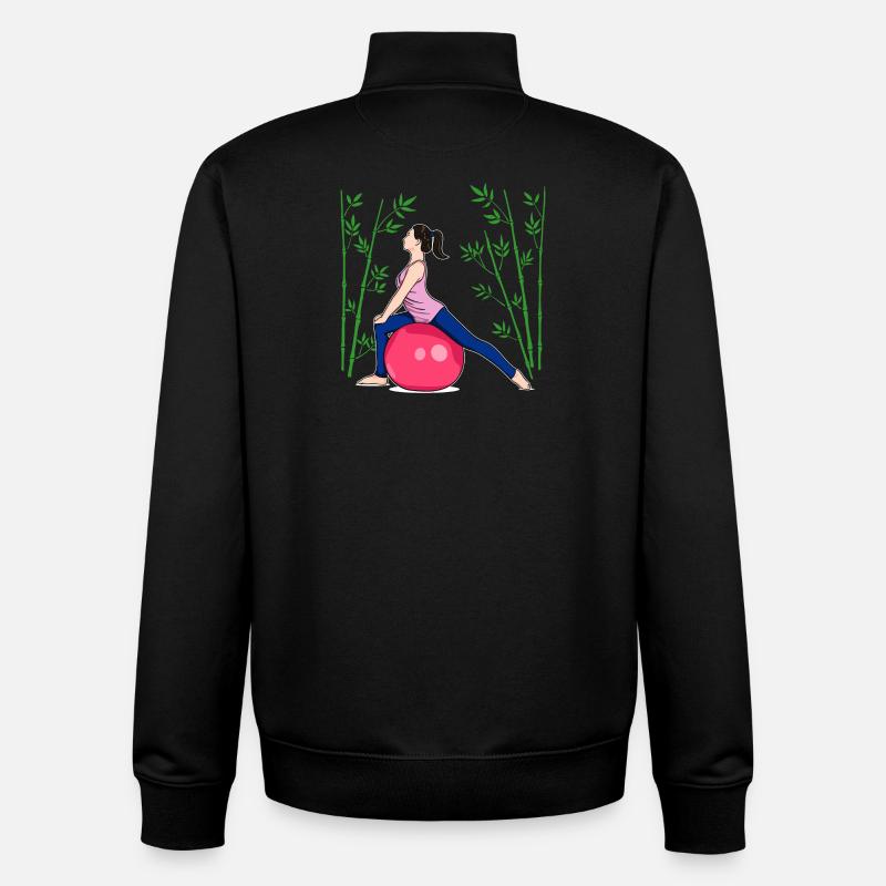 Pilates Übung Fitness Training Workout - Unisex Organic Zip Sweatshirt von Stanley/Stella - Schwarz
