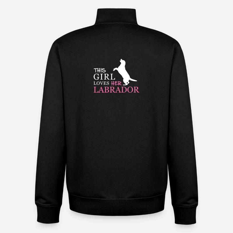 Labrador - Sweat zippé unisexe en coton bio Stanley/Stella - noir