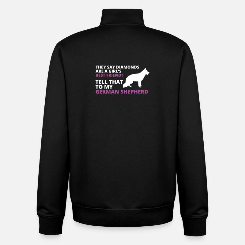 German shepherd - Unisex Organic Zip Sweatshirt by Stanley/Stella - black