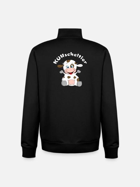 Kuscheltier Kuh = KUHscheltier - Unisex Organic Zip Sweatshirt von Stanley/Stella - Schwarz