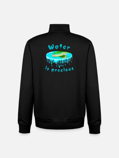 L'eau est précieuse - Sweat zippé unisexe en coton bio Stanley/Stella - noir