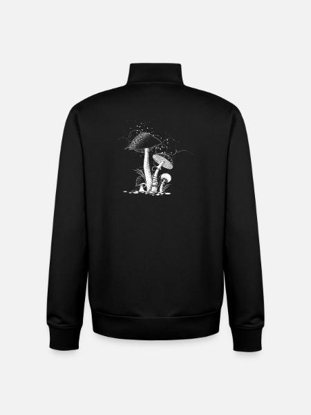 four mushrooms - Unisex Organic Zip Sweatshirt by Stanley/Stella - black
