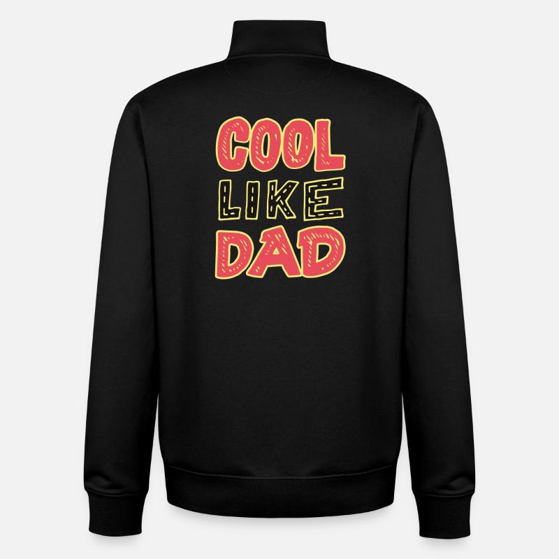 Cool comme papa - Sweat zippé unisexe en coton bio Stanley/Stella - noir