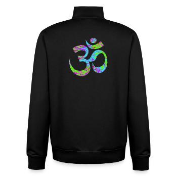 Om - Aum vert psychédélique - Sweat zippé unisexe en coton bio Stanley/Stella - noir - Dos - AI Model Male 185 light (185cm)