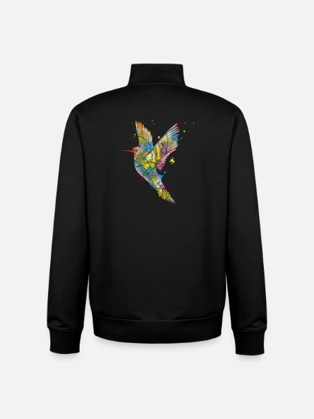 Hummingbird graffiti - Unisex Organic Zip Sweatshirt by Stanley/Stella - black