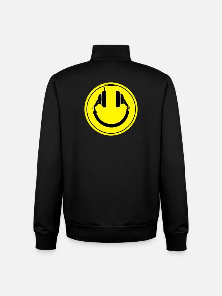 écouteurs smiley - Sweat zippé unisexe en coton bio Stanley/Stella - noir