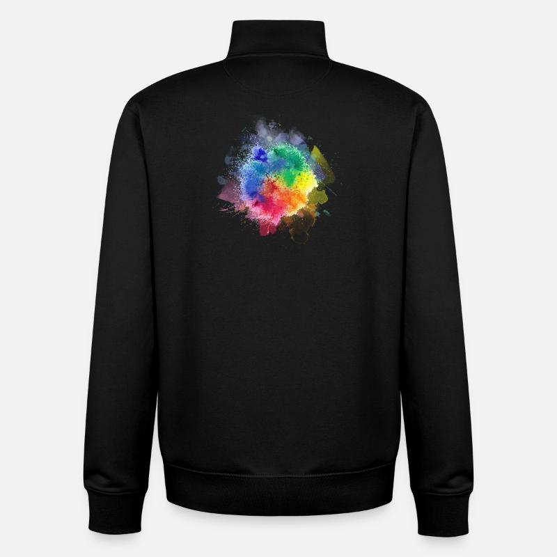 Colour Splash - Sweat zippé unisexe en coton bio Stanley/Stella - noir