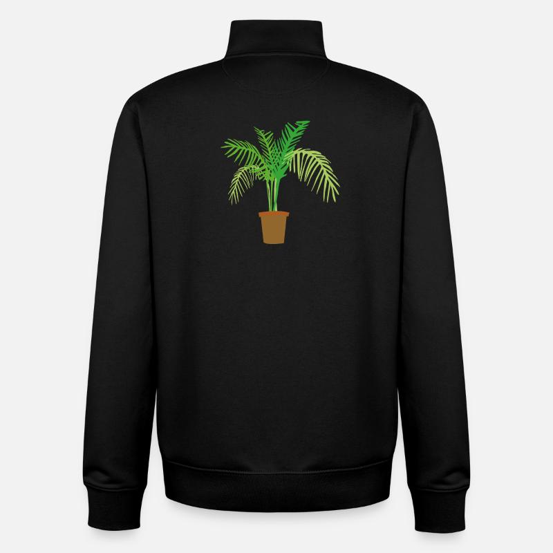 palmier - Sweat zippé unisexe en coton bio Stanley/Stella - noir