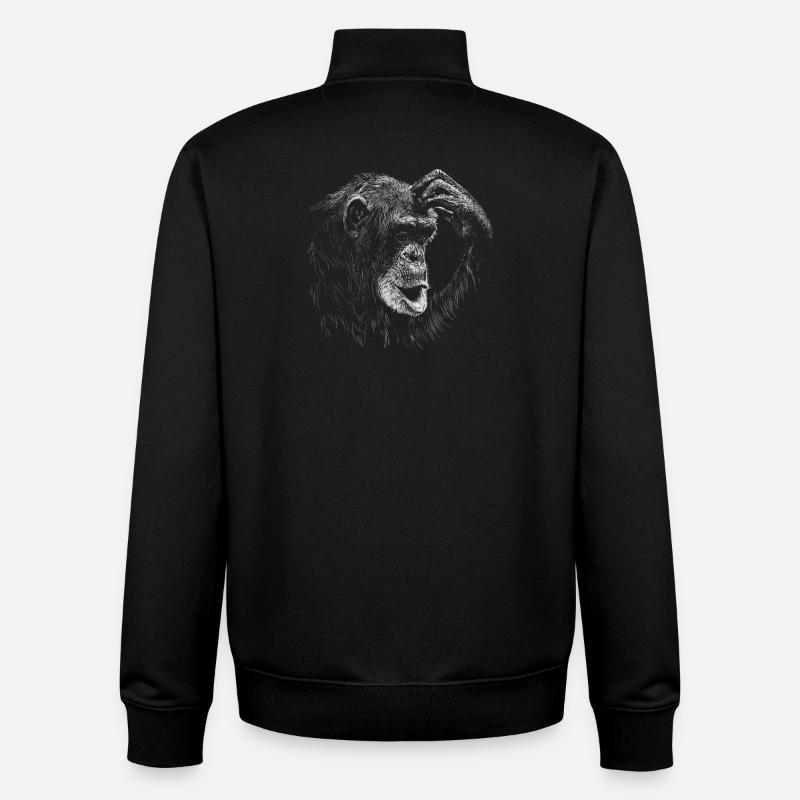 Affe - Unisex Organic Zip Sweatshirt von Stanley/Stella - Schwarz