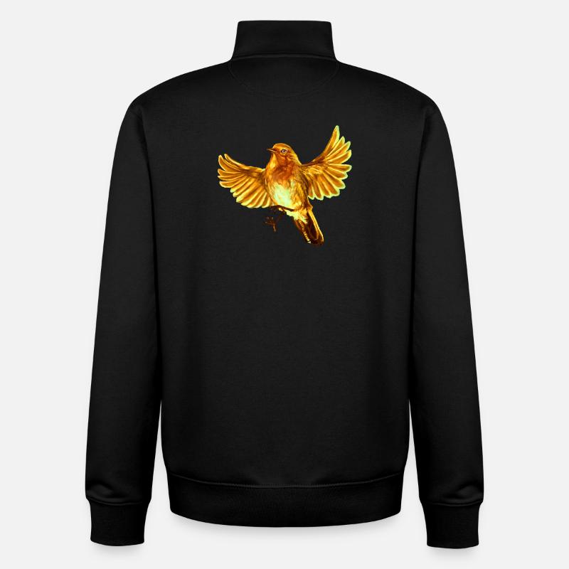 gelber Vogel - Unisex Organic Zip Sweatshirt von Stanley/Stella - Schwarz