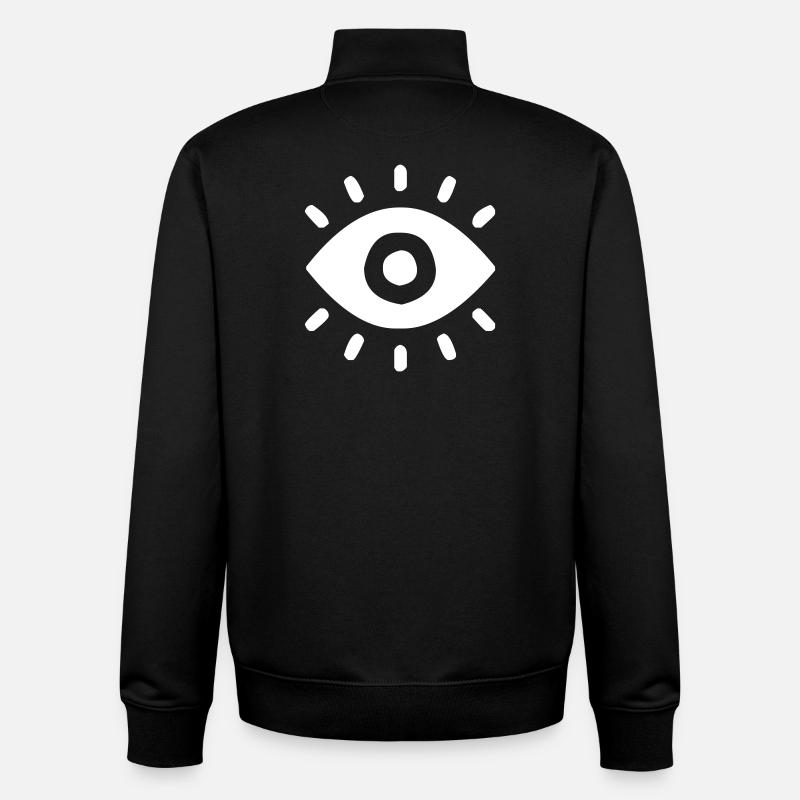 Oeil oeil - Sweat zippé unisexe en coton bio Stanley/Stella - noir