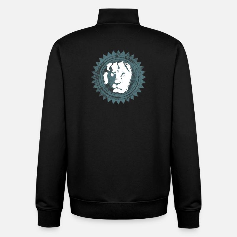 Löwenkopf Reggae Design - Unisex Organic Zip Sweatshirt von Stanley/Stella - Schwarz