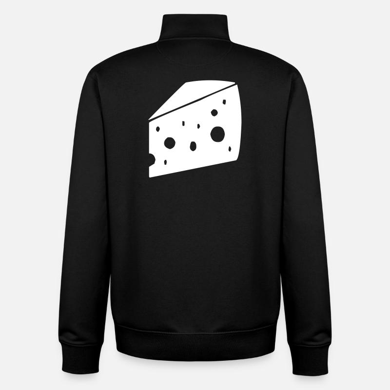 großes Stück Käse mit Löchern - Unisex Organic Zip Sweatshirt von Stanley/Stella - Schwarz