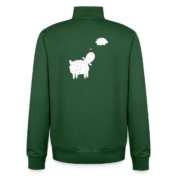 Sheep With Cloud In Love I In Love With Sheep Gift - Unisex Organic Zip Sweatshirt by Stanley/Stella - bottle green - Back - AI Model Male 185 dark (185cm)