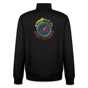 Icône du cyclisme Logo de l’icône de la nature de la forêt - Sweat zippé unisexe en coton bio Stanley/Stella - noir - Dos - AI Model Male 185 light (185cm)