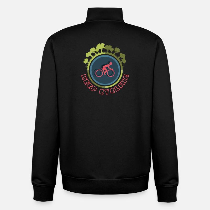 Icône du cyclisme Logo de l’icône de la nature de la forêt - Sweat zippé unisexe en coton bio Stanley/Stella - noir