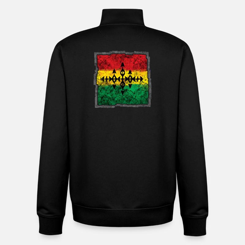 Abstraktes Reggae Färbe-Cross - Unisex Organic Zip Sweatshirt von Stanley/Stella - Schwarz