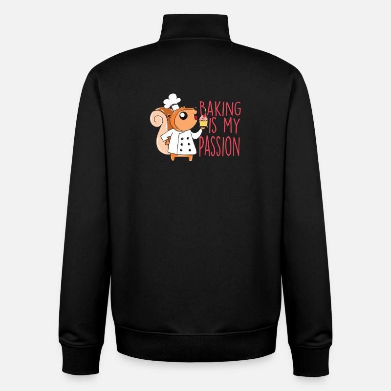 Baking squirrel - Unisex Organic Zip Sweatshirt by Stanley/Stella - black