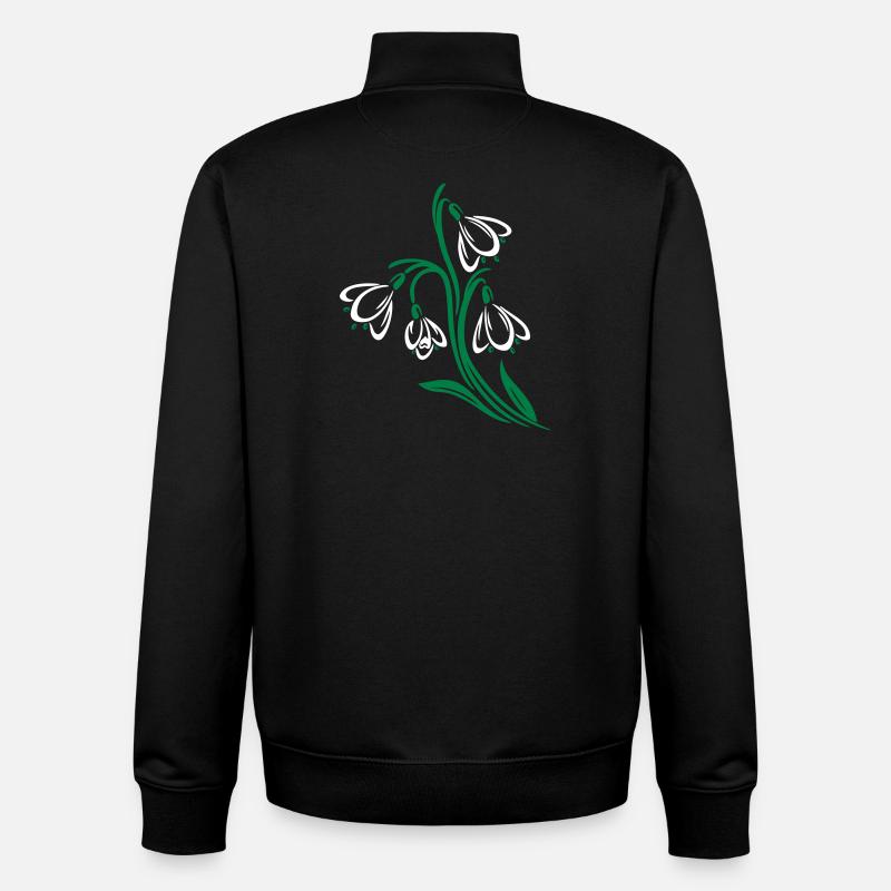 Perce-neige printemps fleurs printemps fleurs - Sweat zippé unisexe en coton bio Stanley/Stella - noir