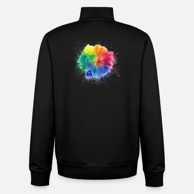 Pop de couleur Design - Sweat zippé unisexe en coton bio Stanley/Stella - noir