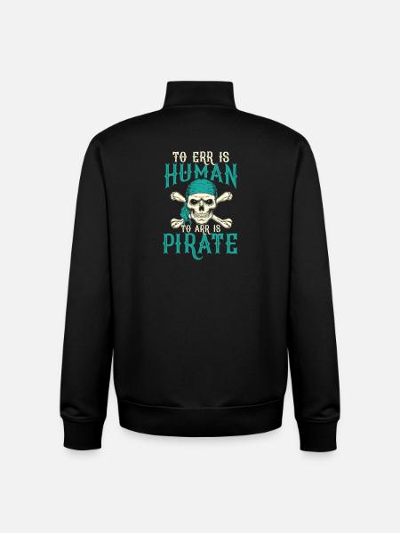 Humorous pirate skull with slogan - Unisex Organic Zip Sweatshirt by Stanley/Stella - black