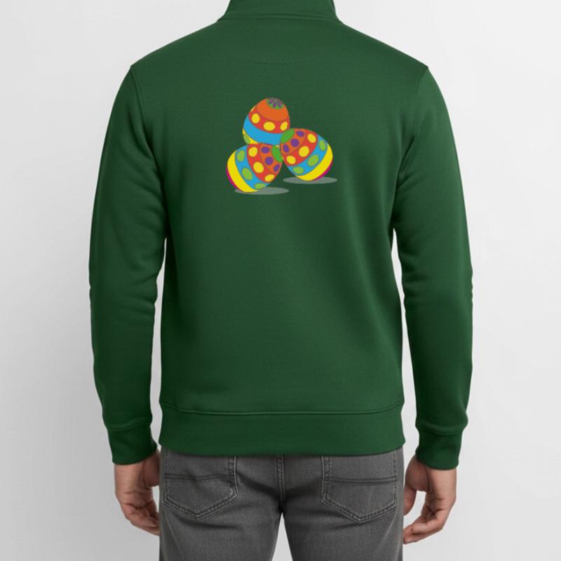 Easter eggs, easter, happy easter, happy eastern Unisex Organic Zip Sweatshirt by Stanley/Stella