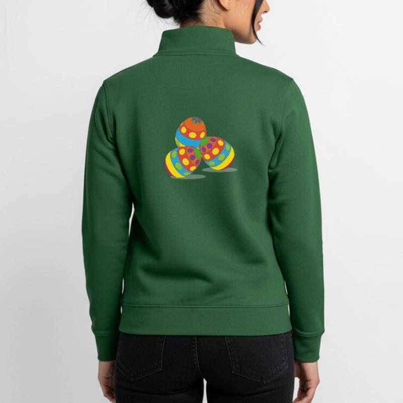 Easter eggs, easter, happy easter, happy eastern Unisex Organic Zip Sweatshirt by Stanley/Stella
