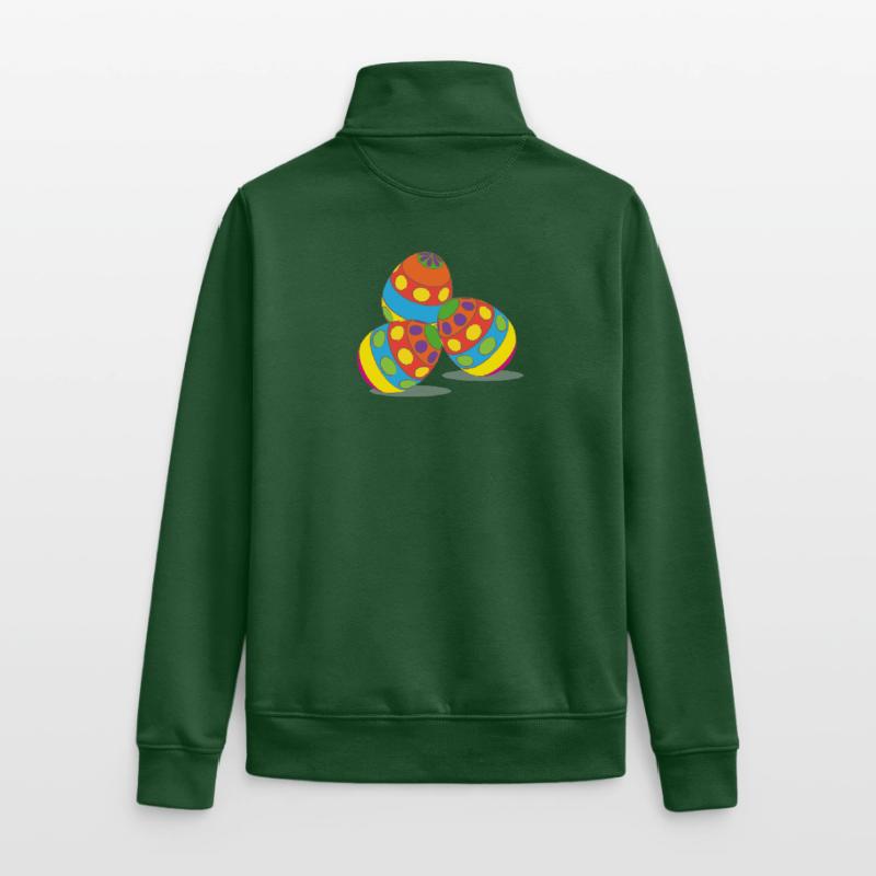 Easter eggs, easter, happy easter, happy eastern Unisex Organic Zip Sweatshirt by Stanley/Stella