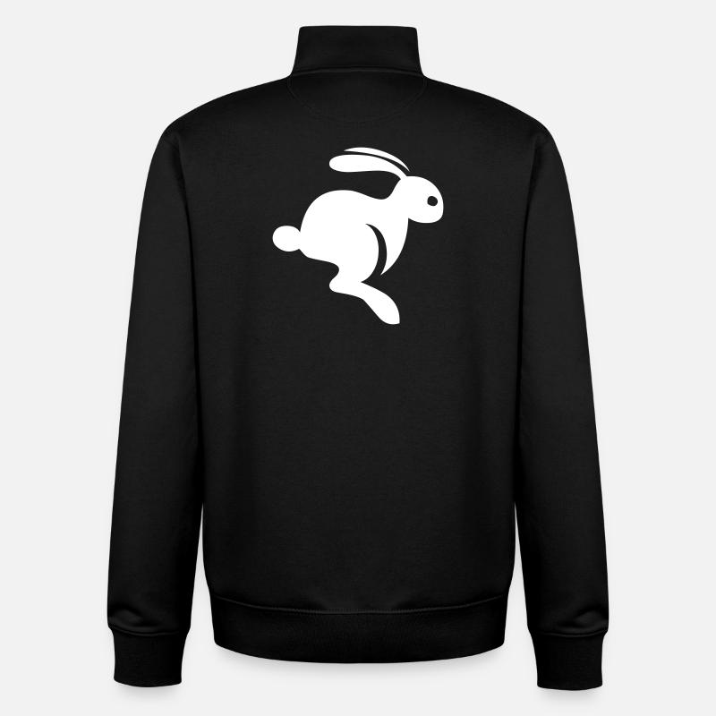 Un lapin charmant - Sweat zippé unisexe en coton bio Stanley/Stella - noir