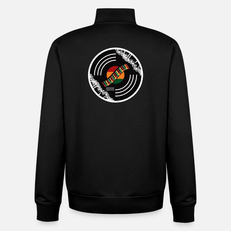 Clavier Sound Circle Rainbow - Sweat zippé unisexe en coton bio Stanley/Stella - noir