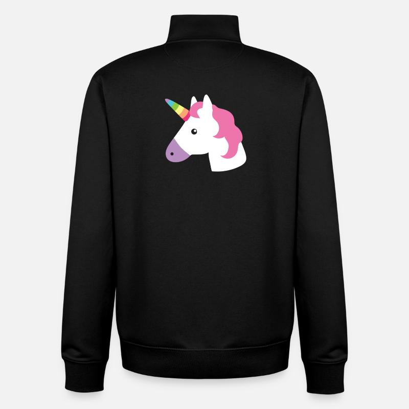 licorne - Sweat zippé unisexe en coton bio Stanley/Stella - noir